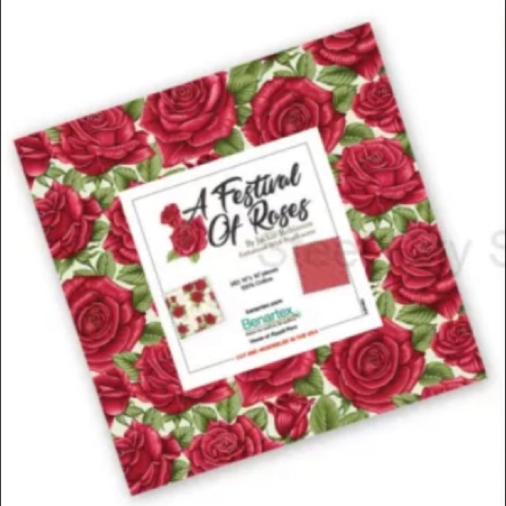 Festival of Roses cotton fabric layer cake